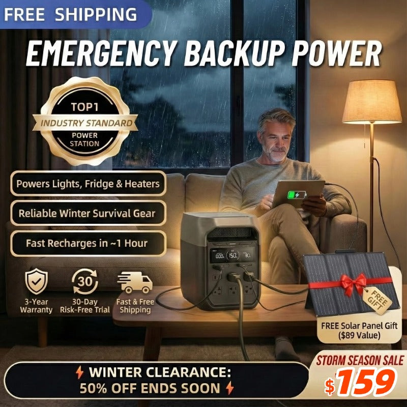 Unlimited Power Anywhere: Large Capacity + Solar Charging -Only $159!